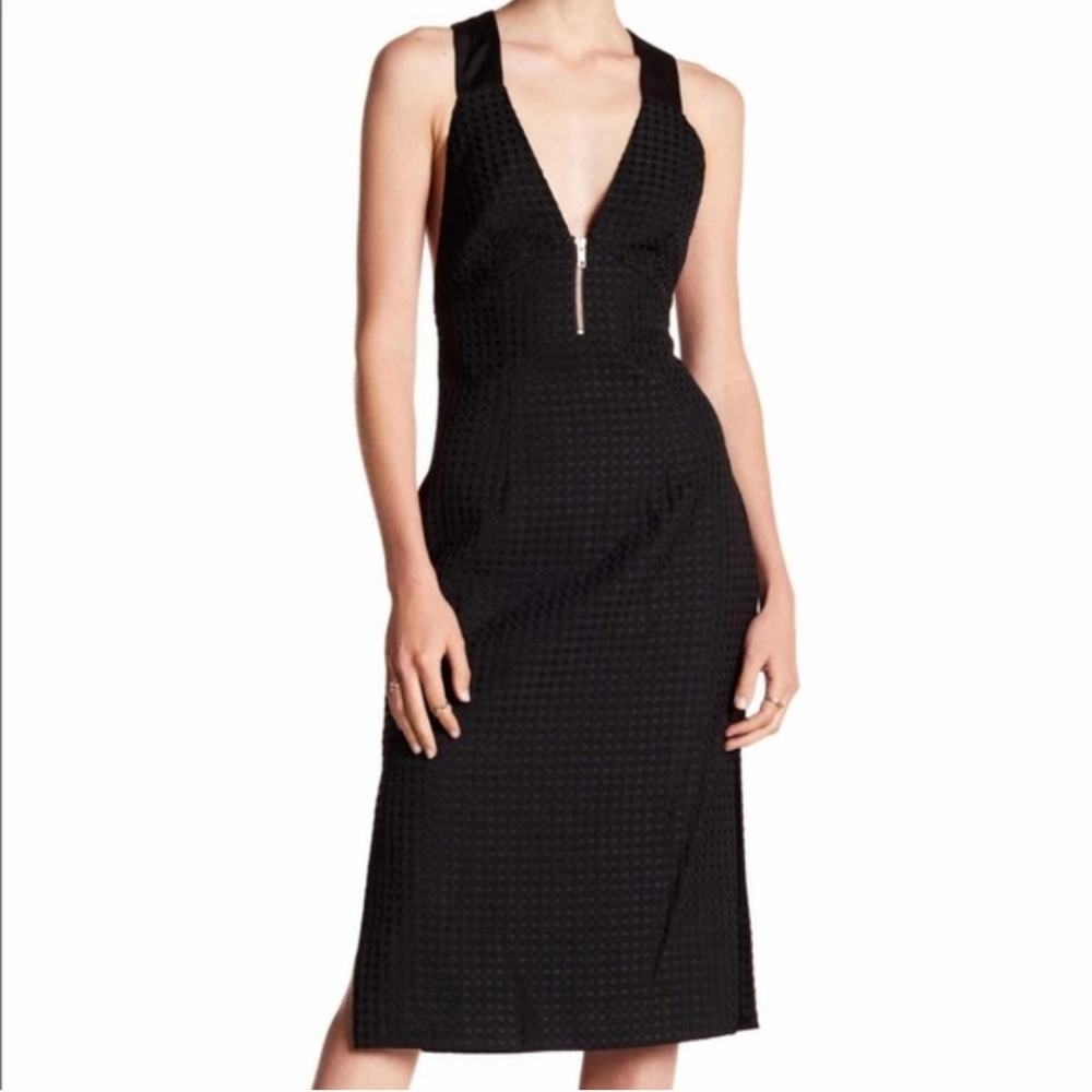 Keepsake the Label Chicago Textured Midi Dress Classic LBD Sz M